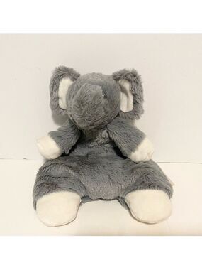 Blankets & Beyond Elephant Lovey Flat Soft Plush Stuffed Animal Toy 10” Gray